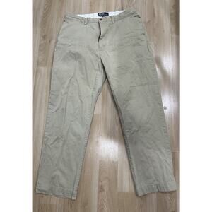 Polo Ralph Lauren Pants Men 36x30 Khaki Beige Flat Front Stretch Chino